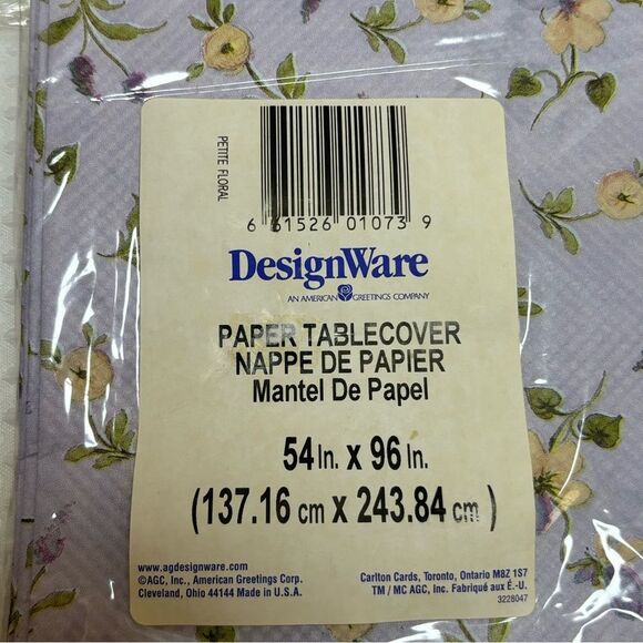 Vintage American Greetings DesignWare Purple Floral Paper Table Covers NIP - Picture 4 of 5